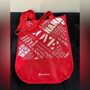 Lululemon Athletica Bold Red Graphic Tote